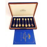 A set of Franklin Mint 'The Kings and Queens of Europe' silver teaspoons. Hallmarked for Sheffield