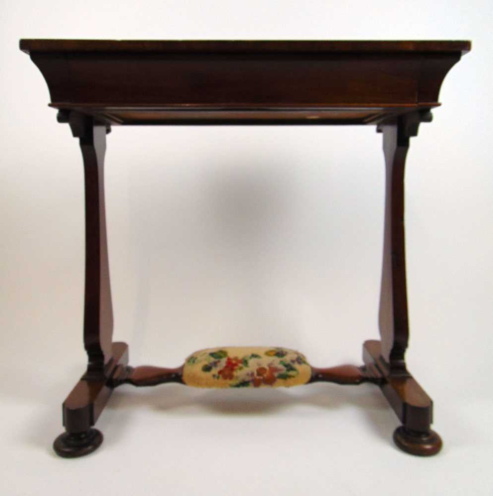 A 19th century mahogany side table, the top over single frieze drawer and slab end supports on squat - Image 3 of 3