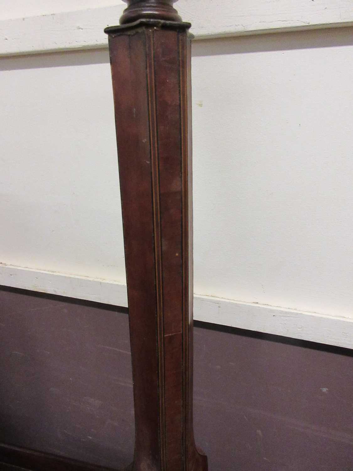 An early 20th century satinwood and marquetry music stand, the lyre slope on adjustable column and - Image 14 of 22