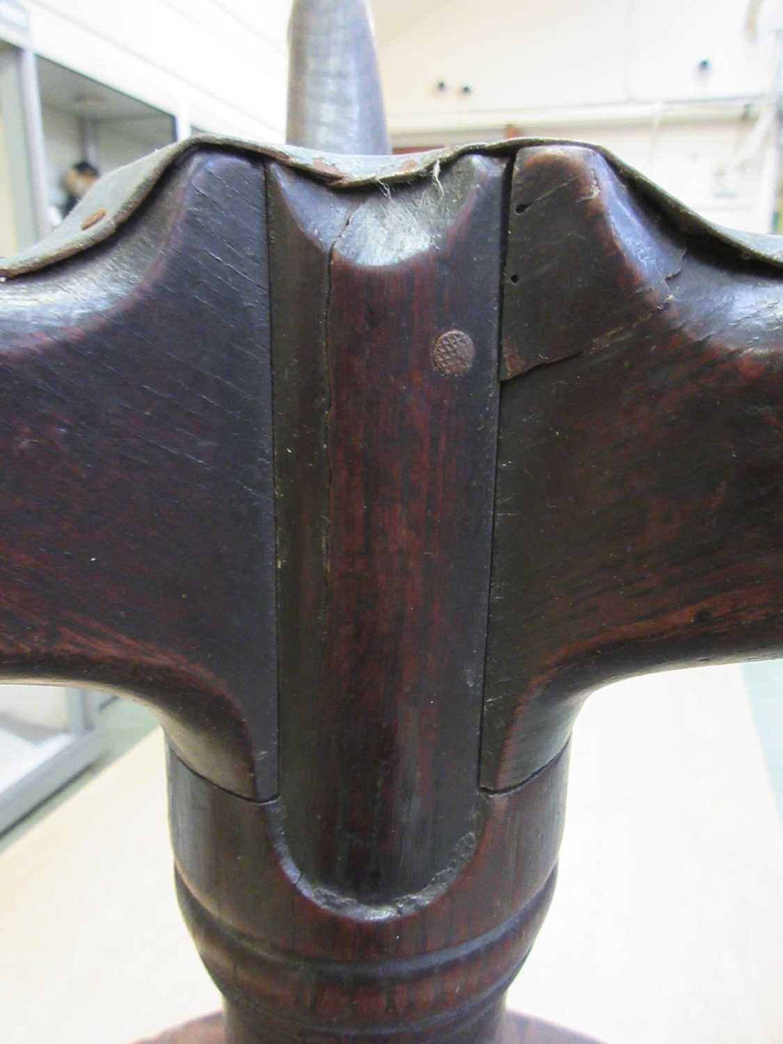 An 18th century oak tilt top tripod table, the circular top on a turned column on three splay - Image 10 of 11