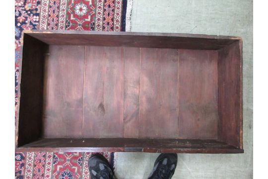 An early 18th century oak chest on stand, the cornice over a frieze drawer, two short and three - Image 8 of 11