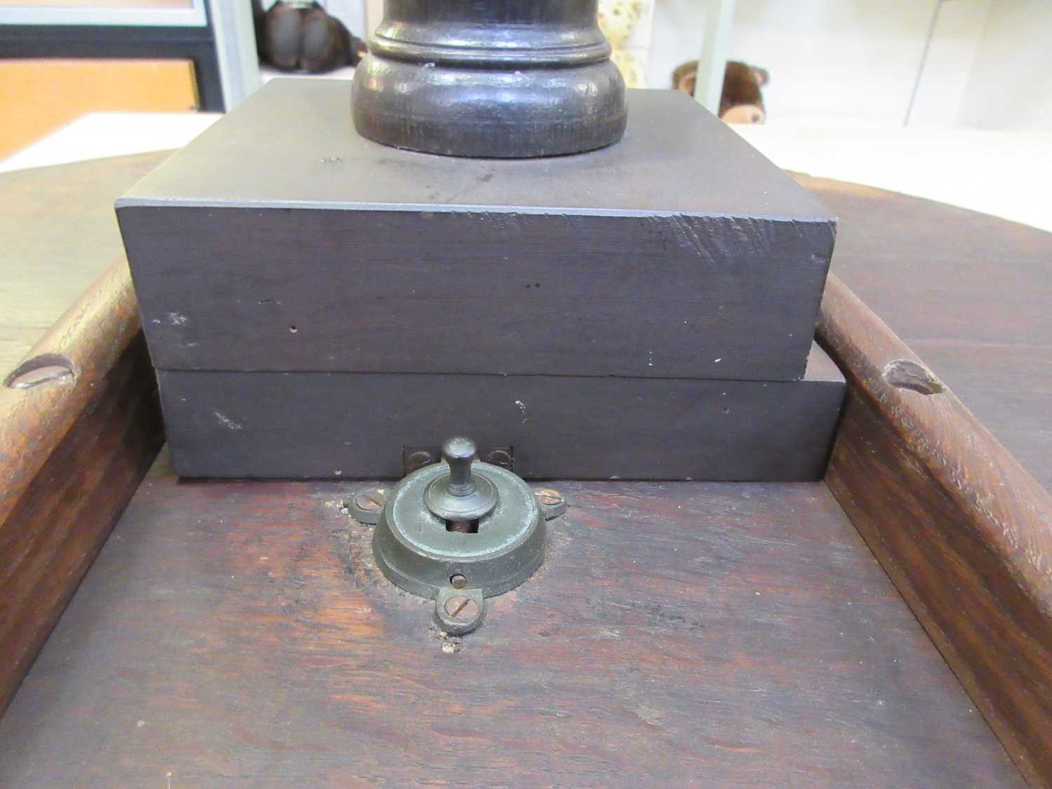 An 18th century oak tilt top tripod table, the circular top on a turned column on three splay - Image 6 of 11