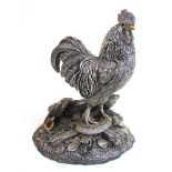 A large Country Artists silver filled model of a cockerel, h. 25 cm, (weight 3300g)Weight 3.3 kg =