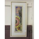 A framed and glazed limited edition (20/85) of a girl by flower dated 1976 and signed Nakayama