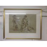 A framed and glazed watercolour life drawing signed Derek Saya