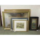 A quantity of framed and glazed prints to include a waterfall, building, countryside etc. along with