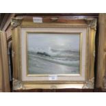 A gilt framed oil on board of seascape signed Smith