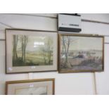 Two framed and glazed prints of countryside scenes