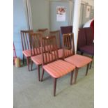 A set of six mid-20th century teak framed dining chairs