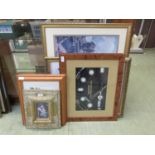A selection of prints to include Madonna and child, harbour scenes, watch face, etc