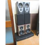 Three pairs of speakers to include Mission, together with a Bose unit
