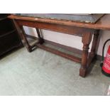 A high quality reproduction oak coffee table