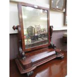 A Victorian mahogany veneered swing toilet mirror