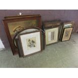 A collection of early 20th century framed prints on various subjects to include hunting,
