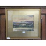 A framed and glazed watercolour of countryside scene signed S.H.Baker dated '21