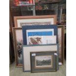 Artworks to include photographic print of Warwick castle, still life, Inuit traditional photographic