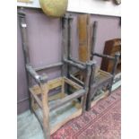 A pair of 19th century oak throne chairs for restoration