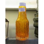 A possible Whitefriars tangerine glass bottle vase designed by Geoffret Baxter No. 9730