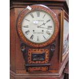 An early 20th century rosewood and marquetry drop-dial wall clock signed J & C Schwerer of