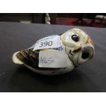 A Royal Crown Derby paperweight in the form of an owlCondition good. Gold stopper. Picture taken