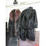 Two dark brown fur coats, one by Sarah Smith of London
