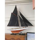 A hand crafted sailing boat