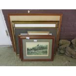 A group of framed and glazed prints on a hunting theme