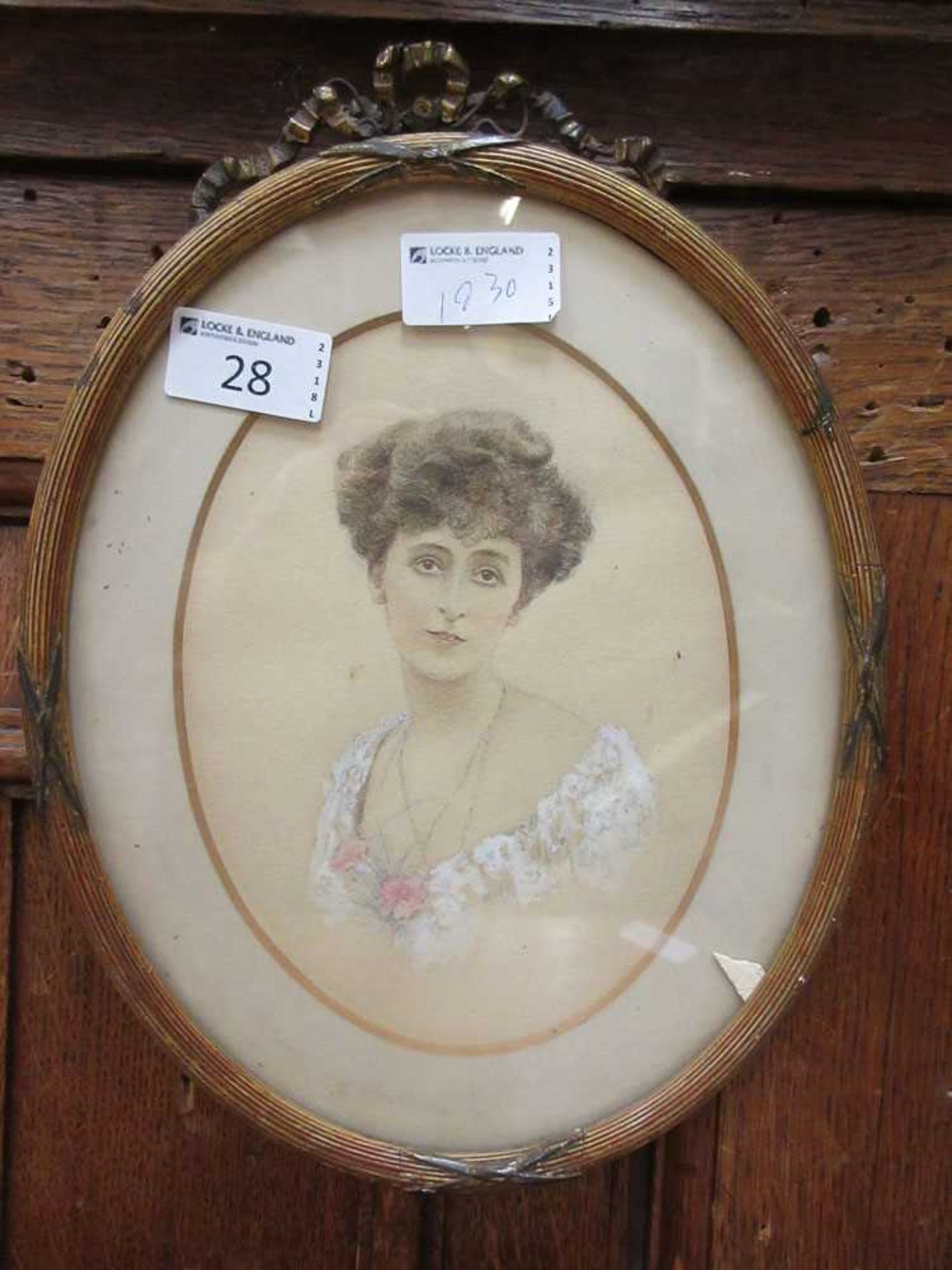 A late 19th century enhanced print of a lady
