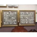 Two framed and glazed collections of early 20th century film star and model cigarette cards