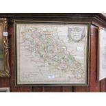 A framed and glazed map of Northamptonshire after Morden