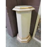 A modern cream and parcel gilt pedestal