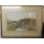 Fred Tucker (British 1860-1935) 'Arlington Row, Bibury' signed watercolour 58 cm x 39 cm