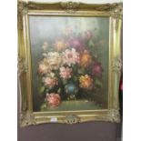 A gilt framed oil of still life