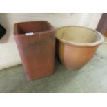 Two garden clay planters