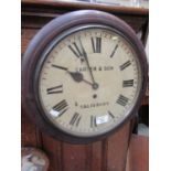 A late Victorian mahogany station clock by Carter and Son of Salisbury with fusee movement