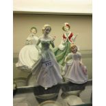 Four Royal Doulton figurines consisting of 'Grace' HN3699, 'Amanda' HN2996 , 'Jessica' HN3169 ,