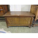 An early 20th century oak and ply blanket box