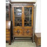 An early 20th century oak bookcase in the Elizabethan style (A/F)Dimensions: H, 192cm , W, 101cm ,