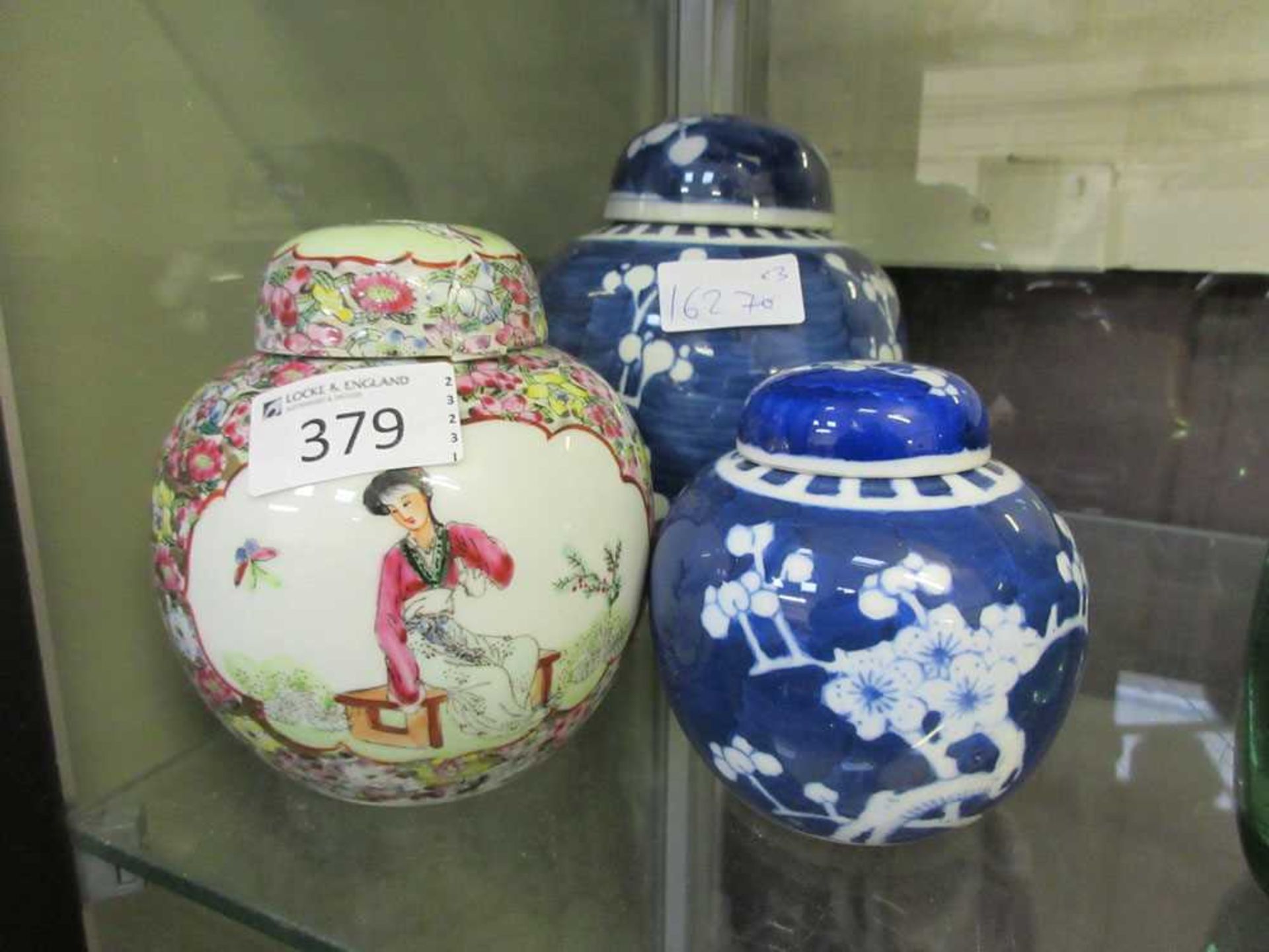 Three reproduction oriental ginger jars