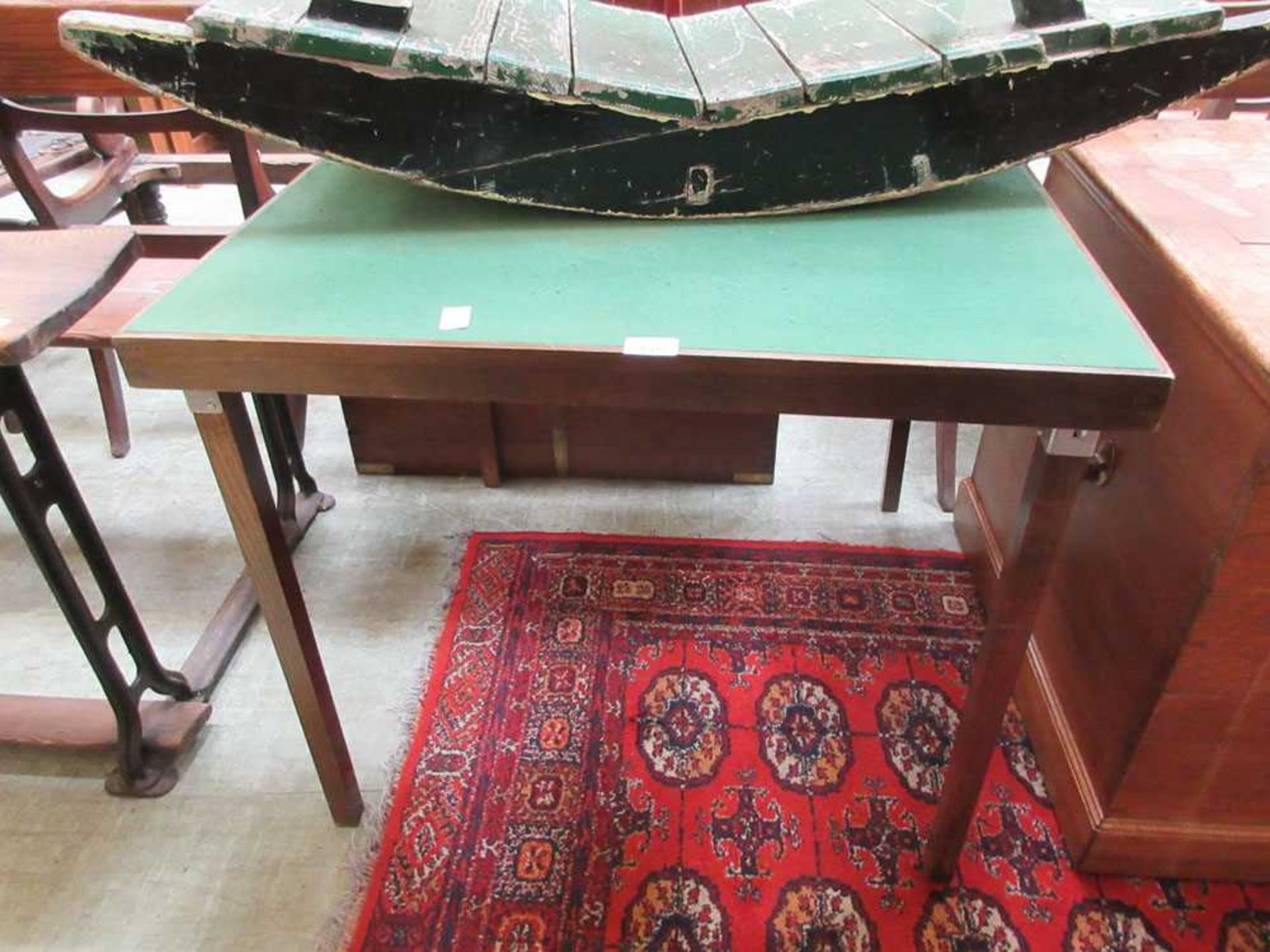 A folding bridge table