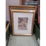 Two framed and glazed prints on a fairytale theme