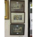 A set of three framed and glazed Dr Syntax prints depicting 'Revelry' etc.