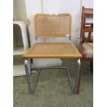 A possible Habitat chrome framed cane seated chair