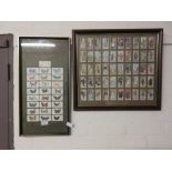 Two framed cigarette card displays to include butterflies and Gilbert and Sullivan characters