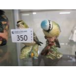 Two Beswick models of birds to include 'Goldcrest' 2415 and 'Blue Tit' 992
