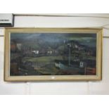 A framed oil on canvas of harbour scene signed bottom left dated 1966