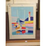 A framed and glazed limited edition (158 of 200) abstract print signed bottom right