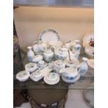 A Wedgwood Clementine eight place tea service along with candlesticks, etc