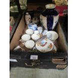 A tray of ceramic ware to include part Alfred Meakin tea set, oriental vase, etc