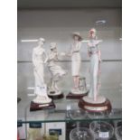 Three figurines of ladies by Giuseppe Armani along with one Leonardo Collection figurine